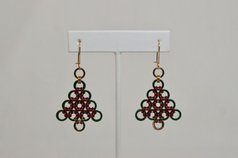 *Christmas Tree Earrings in Anodized Aluminum